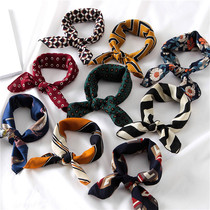  Korean small square scarf small silk scarf spring and summer new popular fashion Korean version of womens wild scarf turban scarf