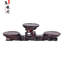 Peach wood base crafts strange stone bonsai round base solid wood base carving ornaments