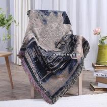 American country thickened cotton blanket retro sofa towel vintage locomotive decorative blanket bed cover tapestry sofa blanket