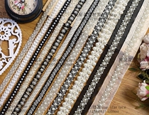 Hand-sewn pearl filling silver beads Clothing accessories Mesh beaded lace handmade DIY clothes leader decoration accessories