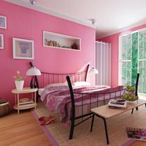 Yijia wallpaper warm pink pink long fiber non-woven silk wallpaper bedroom wedding room beauty salon girl room