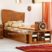 Boy American bed multi-function Prince pirate ship childrens bed creative super personality single bed primary school student combination