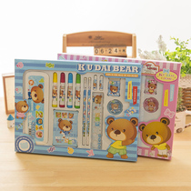 Cute 10 pieces 13 pieces stationery suit cartoon student children send people gift prizes New Year Childrens great gift boxes