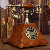 Old-fashioned creative antique telephone European style office landline retro telephone landline solid wood home telephone
