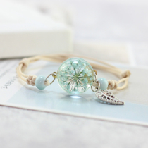 Flowers fall dream dried flower plant specimen bracelet glass ball dandelion starry best friend couple gift woman