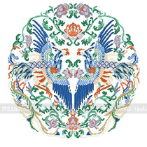 Cross-stitch electronic picture redrawing source file-Shuangfeng celadon pillow cushion cushion