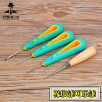 Cola awl diy handmade leather tools straight hook hook snaps sole rubber awl leather drill drawing cone