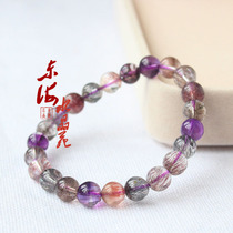 Natural purple hair crystal bracelet three-round backbone strawberry hair crystal bracelet rare red hair crystal bracelet