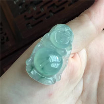 (Mingkai Jade) Natural A cargo Jade Old Pit Ice floating flower station Buddha
