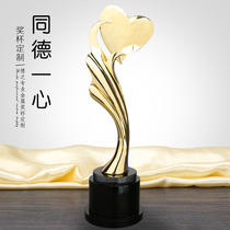 Bozhi creative metal trophy Love Crystal trophy custom Charity party donation memorial trophy Medal custom