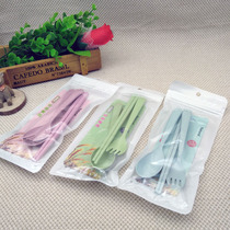 I1715 wheat spoon chopsticks 10 household spoon chopsticks kitchen restaurant tableware combination yiwu 2 yuan store