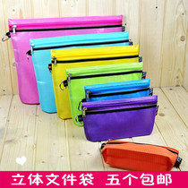 Korean version A4 Solid file bag mesh zipped bag Lattice Bag Kit Cashier Bag BOOK BAG CLASSIFICATION BAG