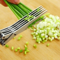 Scallion scissors sharp kitchen supplies stainless steel five-layer onion scissors shredded seaweed shredded food scissors strong multi-layer scissors
