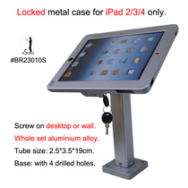 Square tube wall-mounted tablet display stand with lock iapd 2 3 4 5 6 dedicated