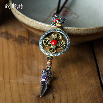 Tibetan accessories Buddhist supplies Tibetan car hanging cross Vajra Pestle car pendant diamond pendant