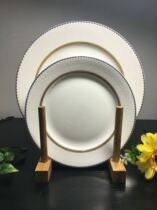  Tang Shan Longchang Bone China Porcelain Tableware Loose Piece White Relief Flat Pan Microwave Oven Applicable