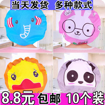 Korean cute cartoon bath cap waterproof adult women shower long hair shampoo hat for children