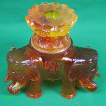 Imitated glass six-tooth elephant electric hand crank base