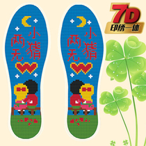 Cross stitch insole printed pinhole insole semi-finished cotton cloth flower insole sweating sweat through men and women