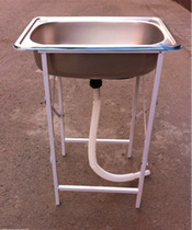 Simple temporary kitchen sink set single hole hot and cold faucet stainless steel single tank sink bracket