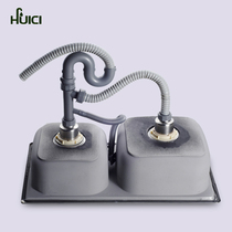 Huihui kitchen sink water pipe sink accessories double tank deodorant and insect wash basin sewer pipe