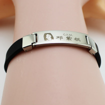 Deng Ziqi GEM flat piece titanium steel bracelet creative design simple and versatile fashion ins style trendy stainless steel bracelet