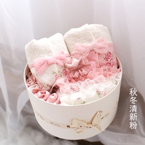 Newborn gift box spring newborn baby clothes set gift box cotton twins crawling clothes gift bag