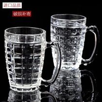 Thickened Lead-free with handle glass Beer cup Zagger cup Tea cup Cup Panes Cup glass with ear cup 350ML