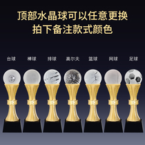 Games Competition Metal Crystal Trophy Customized Basketball Football Billiards Golf Volleyball Championship Medal