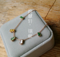 18K Rose gold chain cucumber inlaid with a detailed link to the diagram