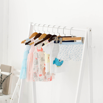 Adult Wood hanger clothes hanging clothes support children solid wood cool clothes rack wooden clothing store household drying rack