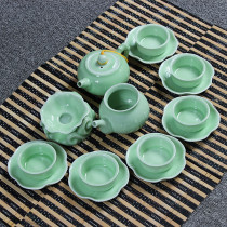 Complete set of kung fu tea set Longquan celadon tea set