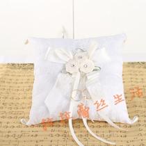 Wedding White newcomer ring pillow square pearl flower ring pillow European wedding supplies