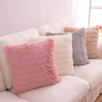 Cushion Plush sofa Soft pillow Plush pillow cover with core Bedside soft bag Simple style office backrest pad