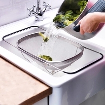Retractable 304 high-end stainless steel drain basket High-end kitchen chopsticks rack Amoy rice basket vegetable washing basket drain basket