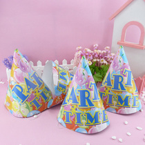 Party time triangle hat birthday hat paper hat party supplies childrens party cartoon characters 6 sets per pack
