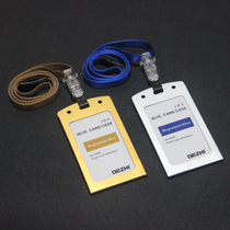 DEZHI breast card sleeve lanyard aluminum card sleeve work permit multifunctional lanyard aluminum badge card set