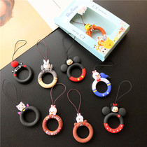  Apple mobile phone silicone lanyard cartoon small head ring short pendant key small pendant jewelry anti-fall artifact hand pull ring