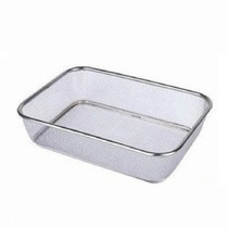  Stainless steel rectangular mesh basket Fruit plate Fruit basket blanch basket Tea residue filter net vegetable washing basket