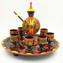 Sichuan Liangshan ethnic minority handicrafts Zhaojue Yi lacquerware Large wine tableware