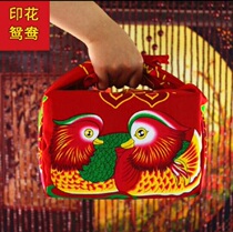Wedding supplies Wedding baggage cloth Xiben wrapped cloth Baggage leather small color Mandarin duck water bride dowry products