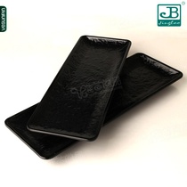 U.S. -Japan Carabao Miamine tableware hotel rectangular dishes black Japanese style imitation porcelain dish sushi pan B458