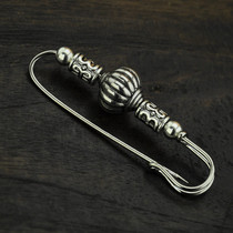 vintage ethnic style seedlings silver transit bead pin pin needle sweater scarf literary art classic original handmade accessories