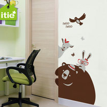 Itie love sticker cartoon wall sticker childrens room kindergarten bear animal decal sticker-gentlemans house