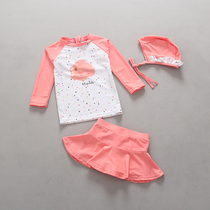  South Korea Korean version of the split skirt sunscreen anti-UV girl baby swimsuit Girl split long sleeve sunscreen swimsuit