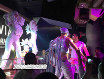 New bar DJ performance ds party white Cubism styling performance costumes
