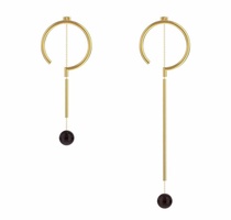 Screw WY abstract question mark asymmetric long pearl earrings earrings star the same model Gulina earrings