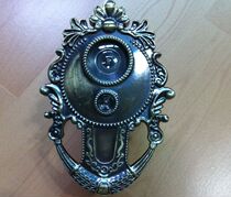 Anti-theft door cats eye doorbell Jinfu cats eye doorbell door mirror with back cover viewing angle 220 degree hole 35m Jingyuan two-in-one