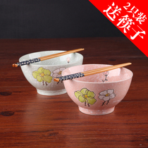 Instant noodle bowl big soup bowl Ramen bowl salad bowl Japanese ceramic tableware 6-inch noodle bowl 2 packs free chopsticks