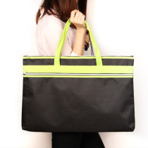 Canvas double layer 8K picture book bag sketch paper storage bag tote bag A3 extra-large waterproof drawing information bag